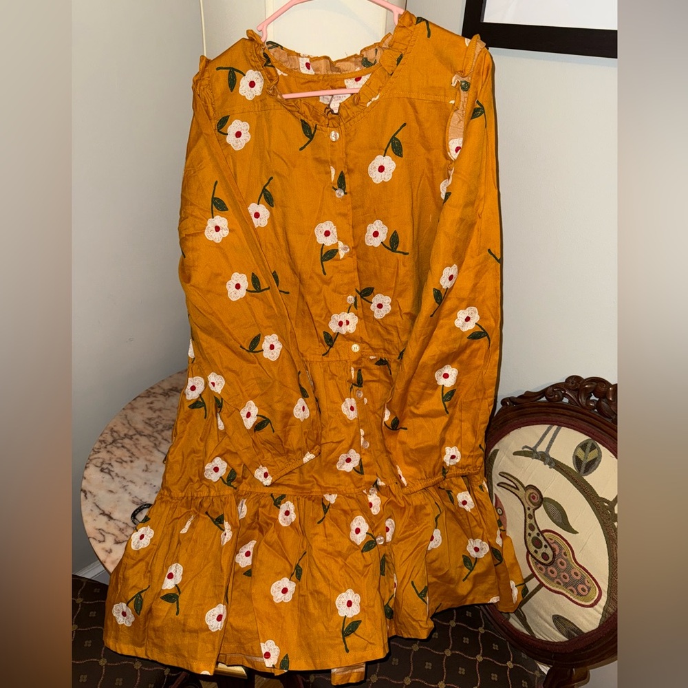 Women’s Pink chicken Kalani dress gold flower size large nwt